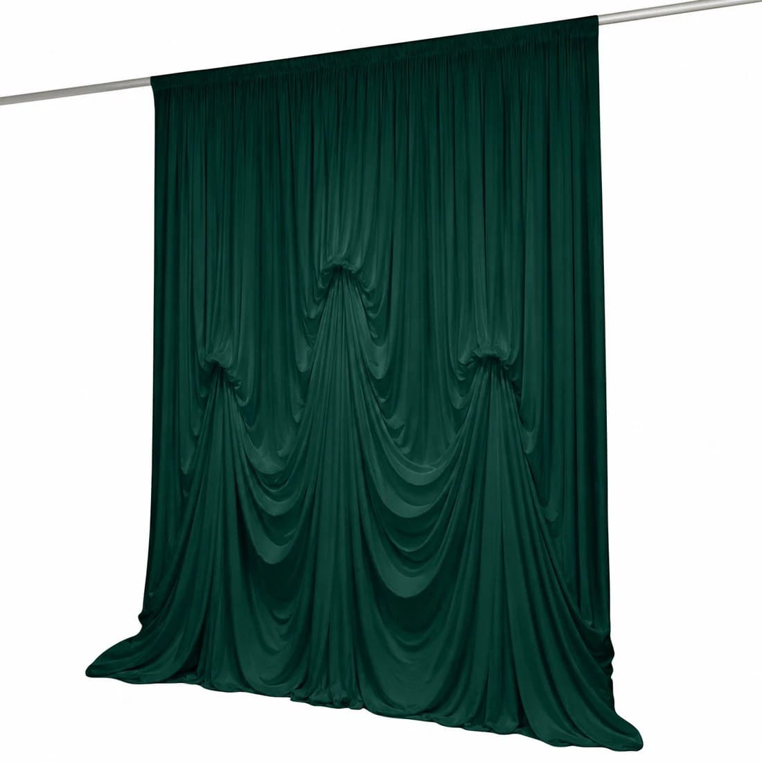 13 ft x 20 ft Pre-Sewn Spandex Backdrop Curtain with 3 Adjustable Ribbon Ties