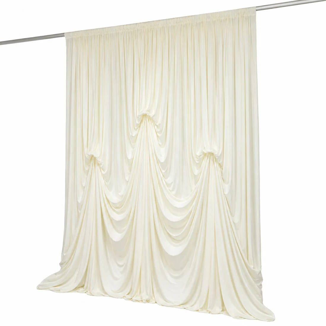 13 ft x 20 ft Pre-Sewn Spandex Backdrop Curtain with 3 Adjustable Ribbon Ties