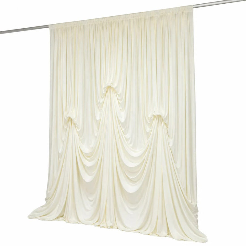 13 ft x 20 ft Pre-Sewn Spandex Backdrop Curtain with 3 Adjustable Ribbon Ties