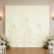 13 ft x 20 ft Pre-Sewn Spandex Backdrop Curtain with 3 Adjustable Ribbon Ties