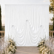 13 ft x 20 ft Pre-Sewn Spandex Backdrop Curtain with 3 Adjustable Ribbon Ties