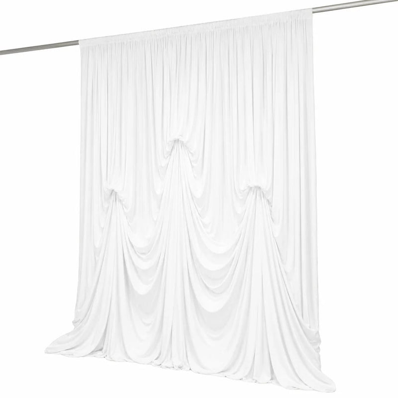 13 ft x 20 ft Pre-Sewn Spandex Backdrop Curtain with 3 Adjustable Ribbon Ties