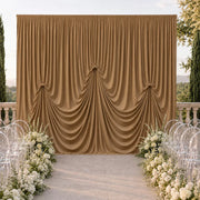 13 ft x 20 ft Pre-Sewn Spandex Backdrop Curtain with 3 Adjustable Ribbon Ties