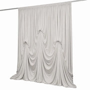 13 ft x 20 ft Pre-Sewn Spandex Backdrop Curtain with 3 Adjustable Ribbon Ties