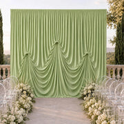 13 ft x 20 ft Pre-Sewn Spandex Backdrop Curtain with 3 Adjustable Ribbon Ties