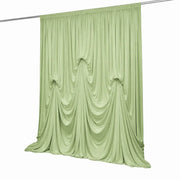 13 ft x 20 ft Pre-Sewn Spandex Backdrop Curtain with 3 Adjustable Ribbon Ties