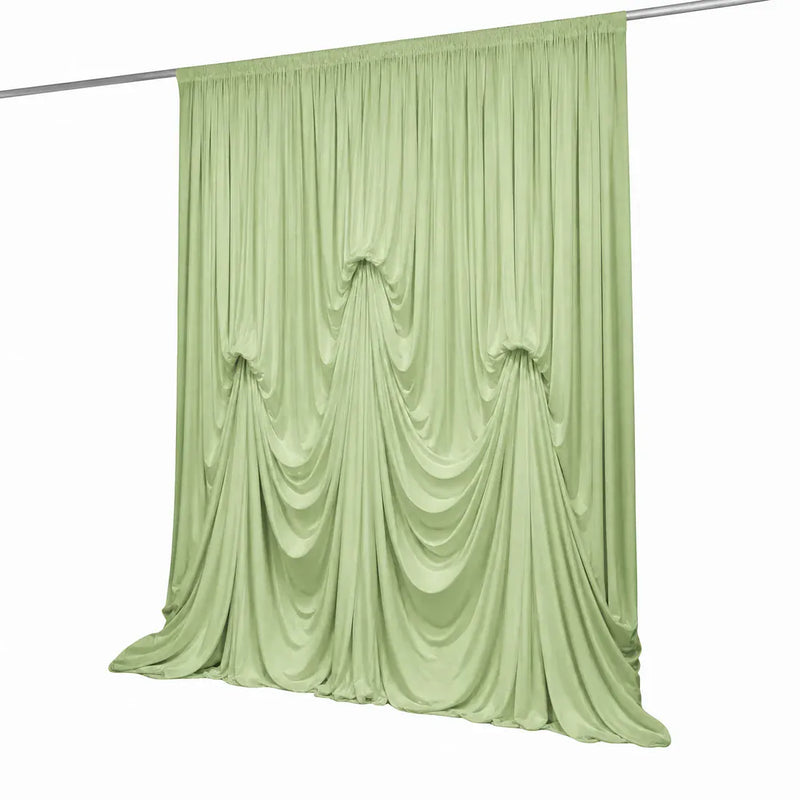 13 ft x 20 ft Pre-Sewn Spandex Backdrop Curtain with 3 Adjustable Ribbon Ties