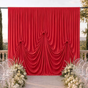 13 ft x 20 ft Pre-Sewn Spandex Backdrop Curtain with 3 Adjustable Ribbon Ties