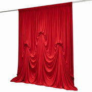 13 ft x 20 ft Pre-Sewn Spandex Backdrop Curtain with 3 Adjustable Ribbon Ties