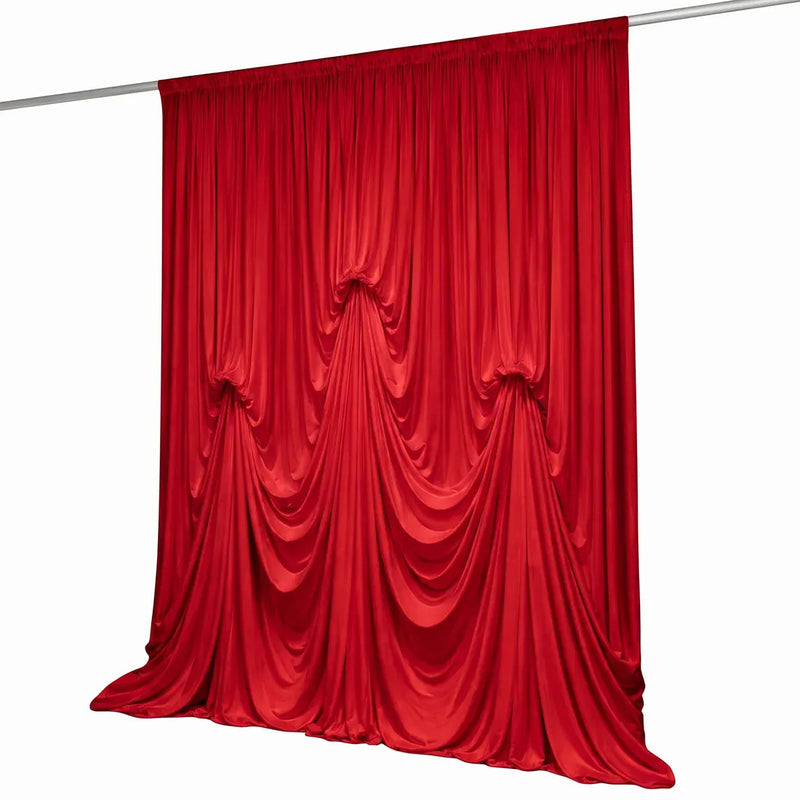 13 ft x 20 ft Pre-Sewn Spandex Backdrop Curtain with 3 Adjustable Ribbon Ties