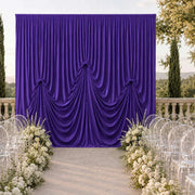 13 ft x 20 ft Pre-Sewn Spandex Backdrop Curtain with 3 Adjustable Ribbon Ties