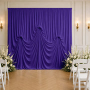 13 ft x 20 ft Pre-Sewn Spandex Backdrop Curtain with 3 Adjustable Ribbon Ties
