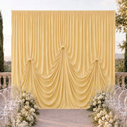 13 ft x 20 ft Pre-Sewn Spandex Backdrop Curtain with 3 Adjustable Ribbon Ties