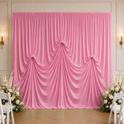 13 ft x 20 ft Pre-Sewn Spandex Backdrop Curtain with 3 Adjustable Ribbon Ties