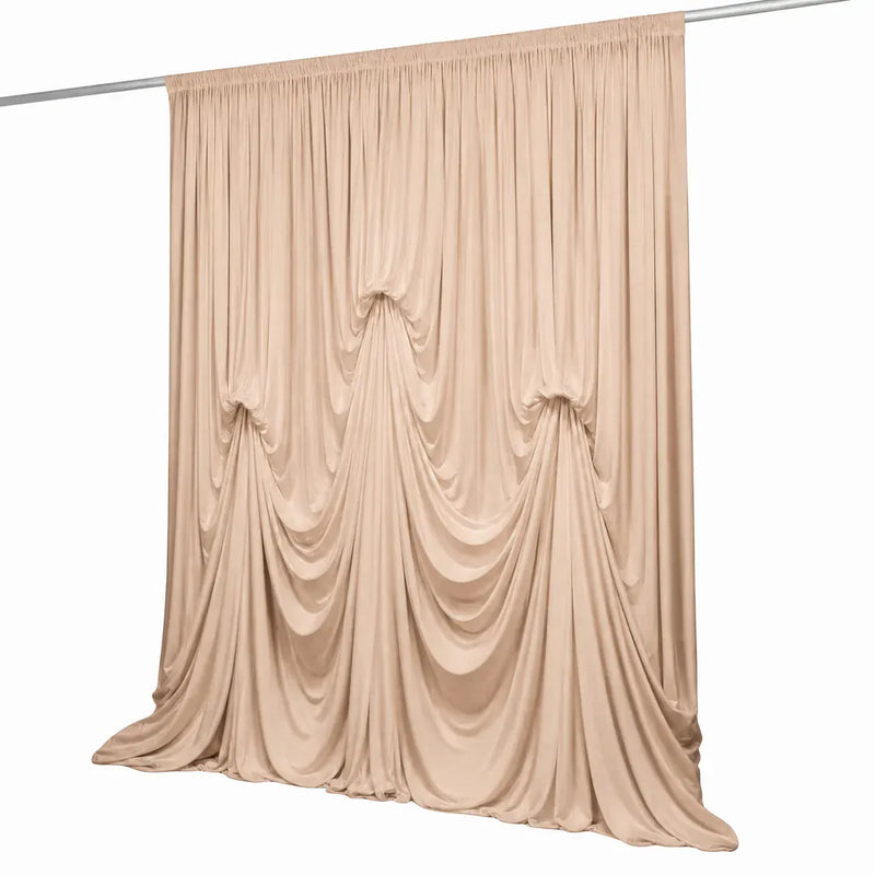 13 ft x 20 ft Pre-Sewn Spandex Backdrop Curtain with 3 Adjustable Ribbon Ties