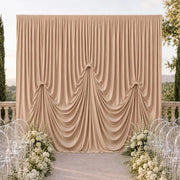 13 ft x 20 ft Pre-Sewn Spandex Backdrop Curtain with 3 Adjustable Ribbon Ties