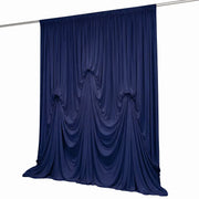 13 ft x 20 ft Pre-Sewn Spandex Backdrop Curtain with 3 Adjustable Ribbon Ties