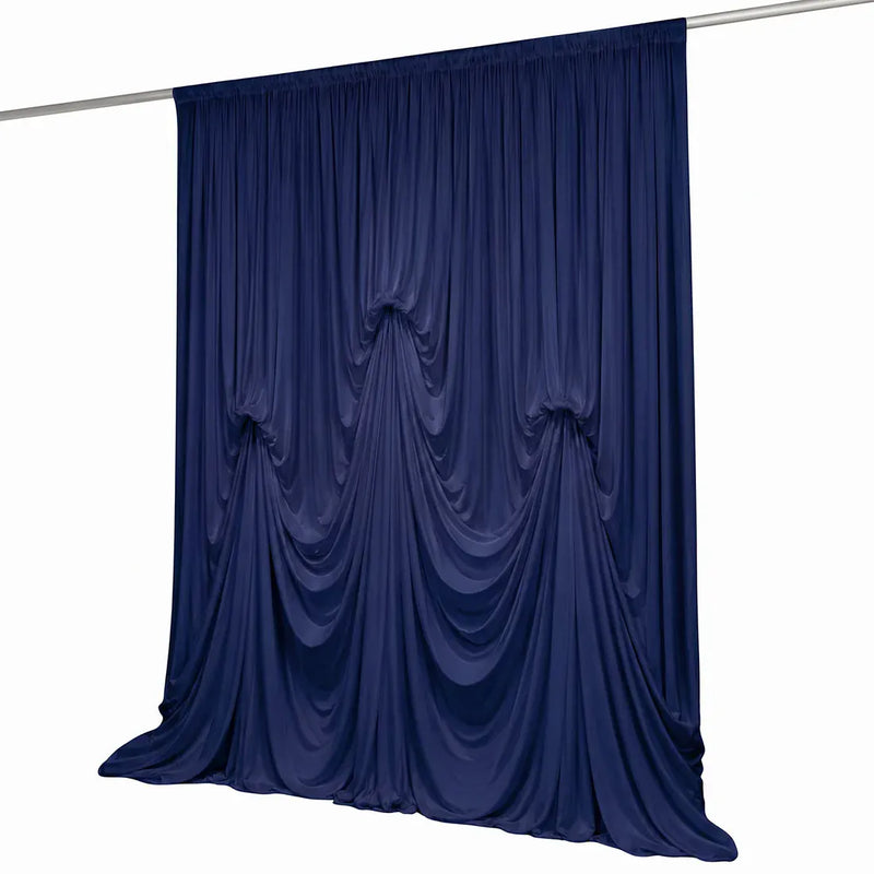 13 ft x 20 ft Pre-Sewn Spandex Backdrop Curtain with 3 Adjustable Ribbon Ties