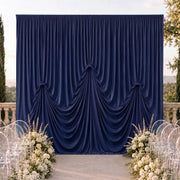 13 ft x 20 ft Pre-Sewn Spandex Backdrop Curtain with 3 Adjustable Ribbon Ties