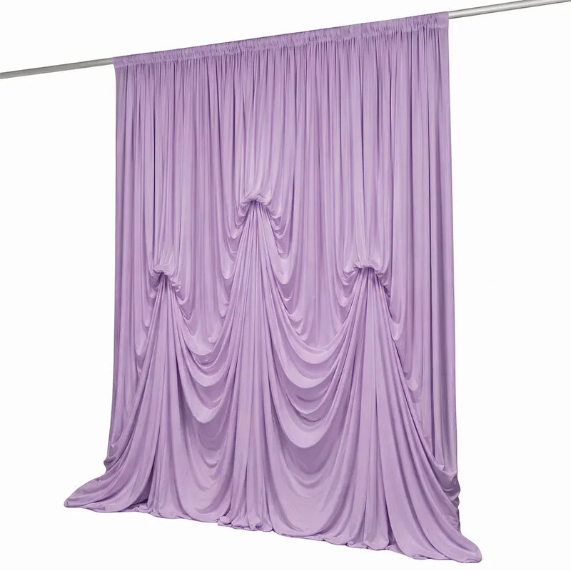 13 ft x 20 ft Pre-Sewn Spandex Backdrop Curtain with 3 Adjustable Ribbon Ties