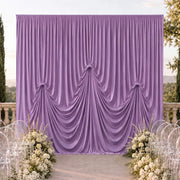13 ft x 20 ft Pre-Sewn Spandex Backdrop Curtain with 3 Adjustable Ribbon Ties
