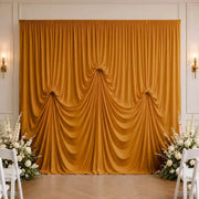 13 ft x 20 ft Pre-Sewn Spandex Backdrop Curtain with 3 Adjustable Ribbon Ties