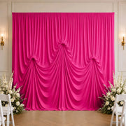 13 ft x 20 ft Pre-Sewn Spandex Backdrop Curtain with 3 Adjustable Ribbon Ties