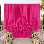 13 ft x 20 ft Pre-Sewn Spandex Backdrop Curtain with 3 Adjustable Ribbon Ties