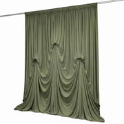 13 ft x 20 ft Pre-Sewn Spandex Backdrop Curtain with 3 Adjustable Ribbon Ties