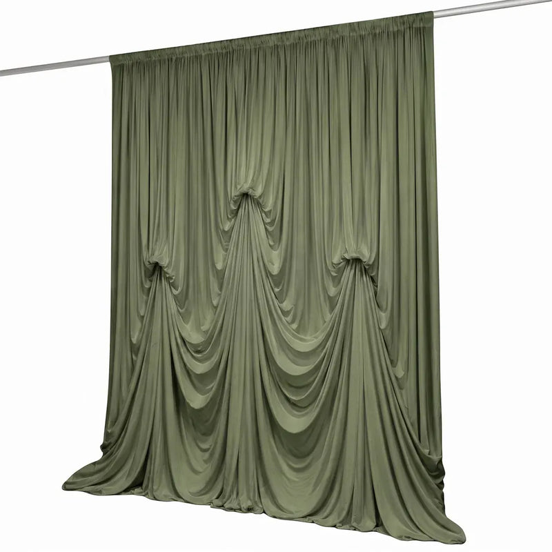 13 ft x 20 ft Pre-Sewn Spandex Backdrop Curtain with 3 Adjustable Ribbon Ties