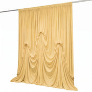 13 ft x 20 ft Pre-Sewn Spandex Backdrop Curtain with 3 Adjustable Ribbon Ties