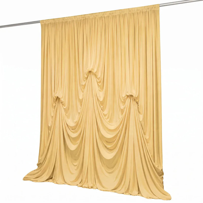 13 ft x 20 ft Pre-Sewn Spandex Backdrop Curtain with 3 Adjustable Ribbon Ties