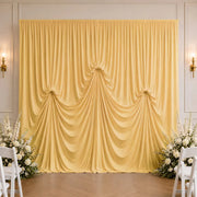 13 ft x 20 ft Pre-Sewn Spandex Backdrop Curtain with 3 Adjustable Ribbon Ties