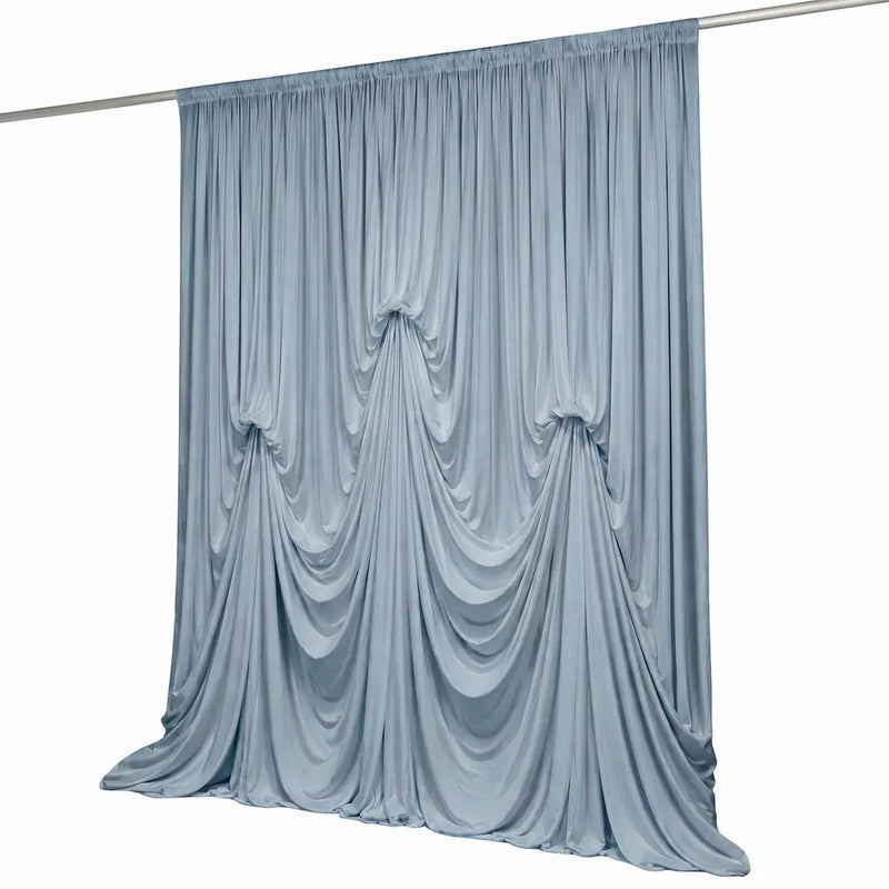 13 ft x 20 ft Pre-Sewn Spandex Backdrop Curtain with 3 Adjustable Ribbon Ties