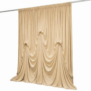 13 ft x 20 ft Pre-Sewn Spandex Backdrop Curtain with 3 Adjustable Ribbon Ties