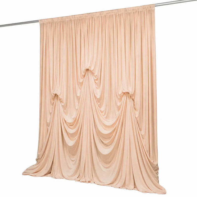 13 ft x 20 ft Pre-Sewn Spandex Backdrop Curtain with 3 Adjustable Ribbon Ties