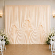 13 ft x 20 ft Pre-Sewn Spandex Backdrop Curtain with 3 Adjustable Ribbon Ties