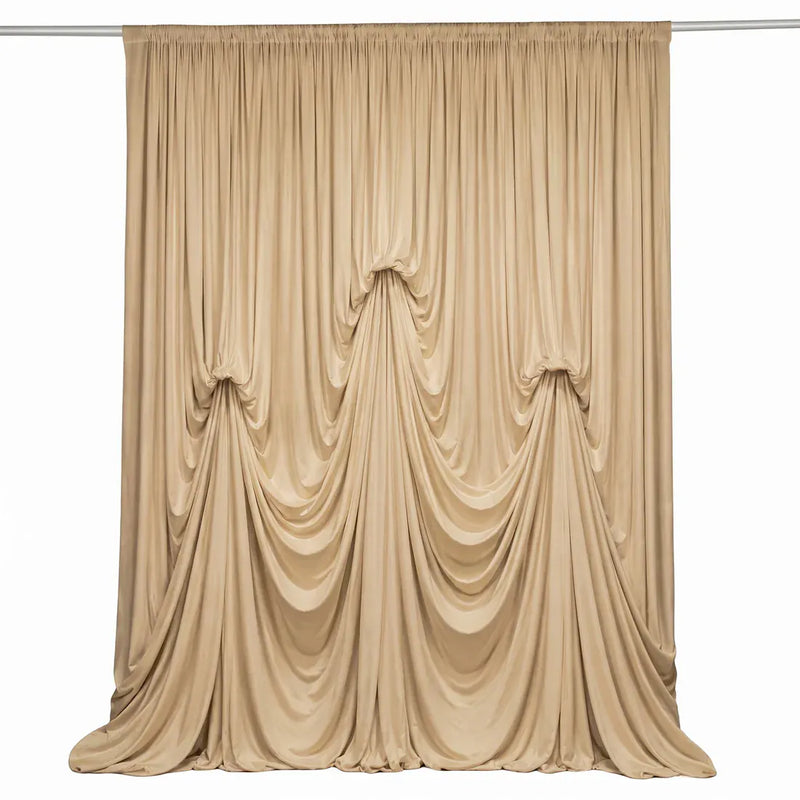 13 ft x 20 ft Pre-Sewn Spandex Backdrop Curtain with 3 Adjustable Ribbon Ties CUR_PANSPX_KNOT_2014_081