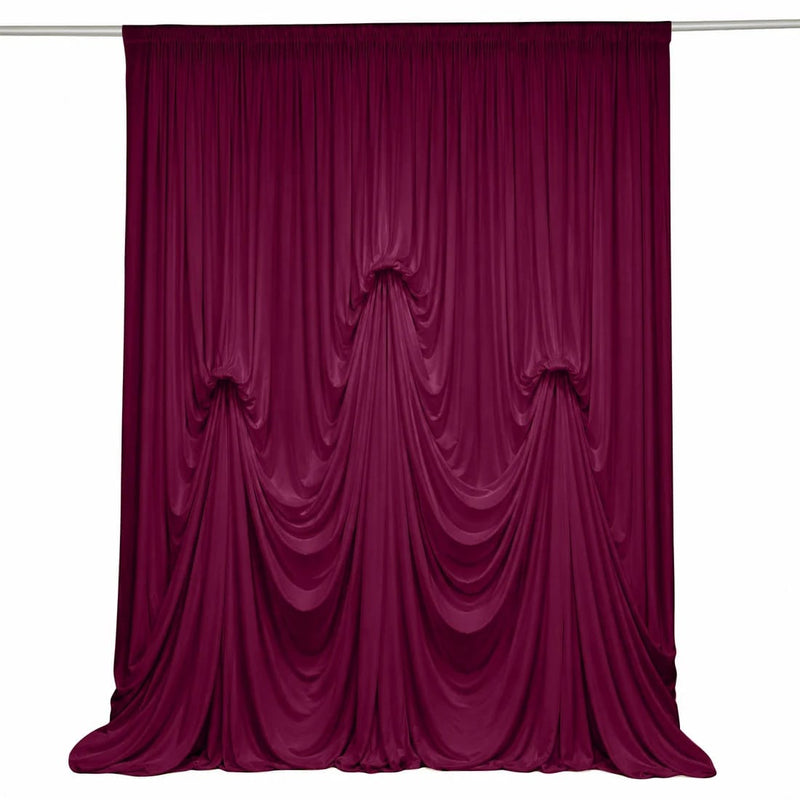 13 ft x 20 ft Pre-Sewn Spandex Backdrop Curtain with 3 Adjustable Ribbon Ties CUR_PANSPX_KNOT_2014_BURG