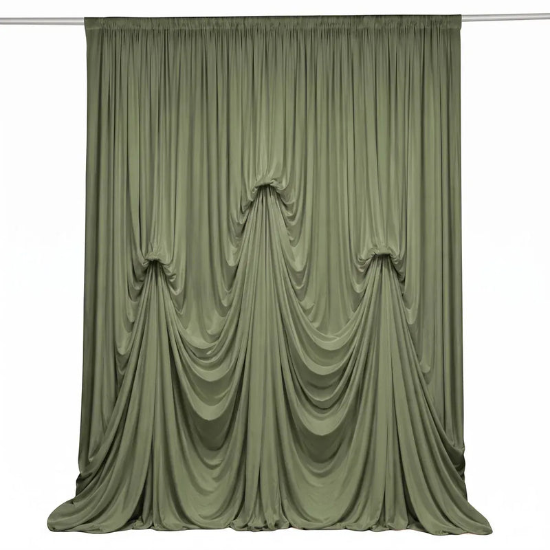 13 ft x 20 ft Pre-Sewn Spandex Backdrop Curtain with 3 Adjustable Ribbon Ties CUR_PANSPX_KNOT_2014_DSG