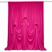 13 ft x 20 ft Pre-Sewn Spandex Backdrop Curtain with 3 Adjustable Ribbon Ties CUR_PANSPX_KNOT_2014_FUSH
