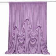 13 ft x 20 ft Pre-Sewn Spandex Backdrop Curtain with 3 Adjustable Ribbon Ties CUR_PANSPX_KNOT_2014_LAV