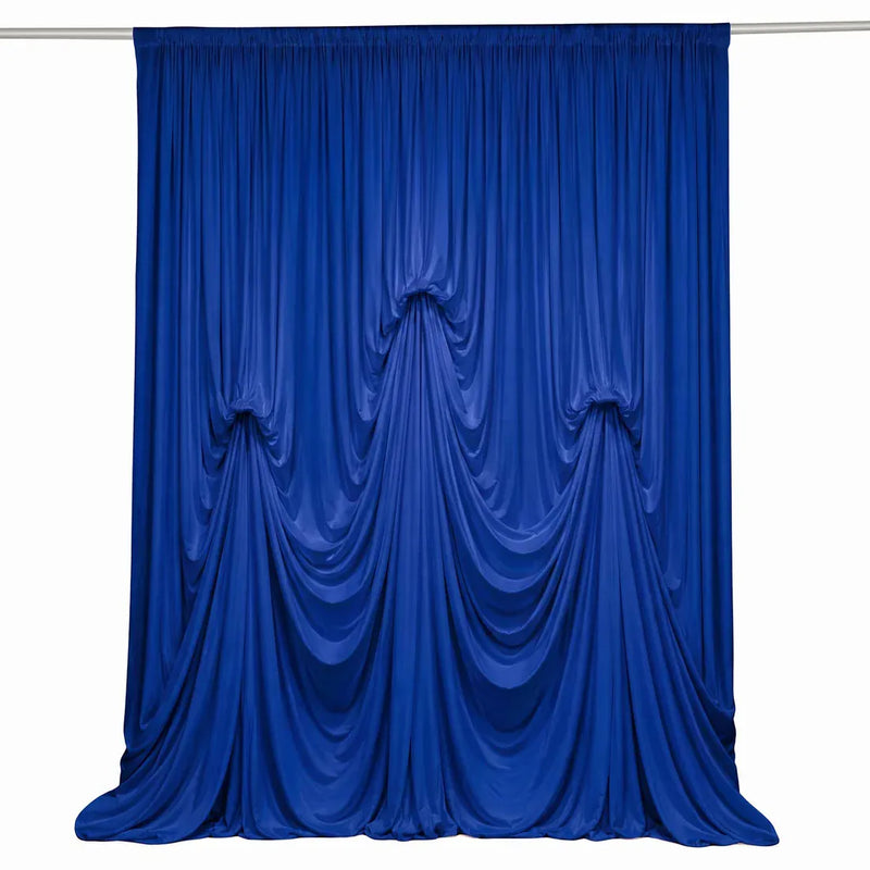 13 ft x 20 ft Pre-Sewn Spandex Backdrop Curtain with 3 Adjustable Ribbon Ties CUR_PANSPX_KNOT_2014_ROY