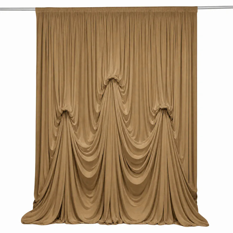 13 ft x 20 ft Pre-Sewn Spandex Backdrop Curtain with 3 Adjustable Ribbon Ties CUR_PANSPX_KNOT_2014_TAUP