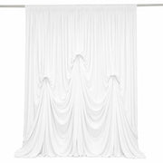 13 ft x 20 ft Pre-Sewn Spandex Backdrop Curtain with 3 Adjustable Ribbon Ties CUR_PANSPX_KNOT_2014_WHT