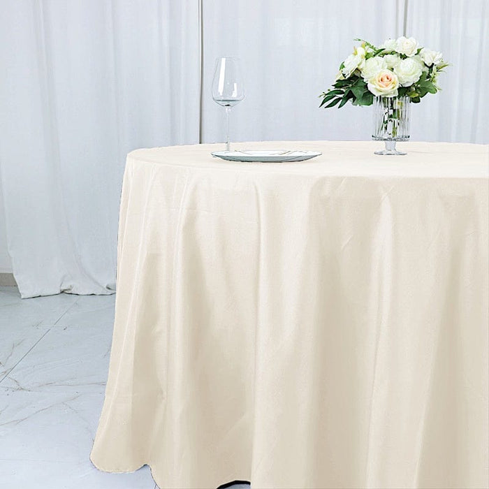 132" Cotton Blend Round Tablecloth for Weddings and Events
