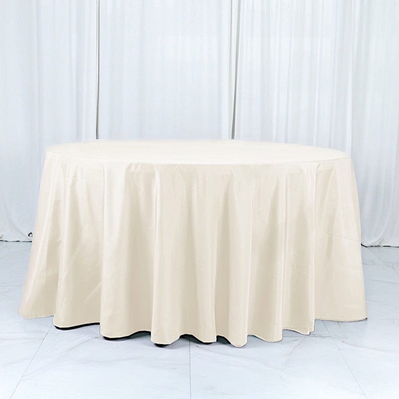 132" Cotton Blend Round Tablecloth for Weddings and Events