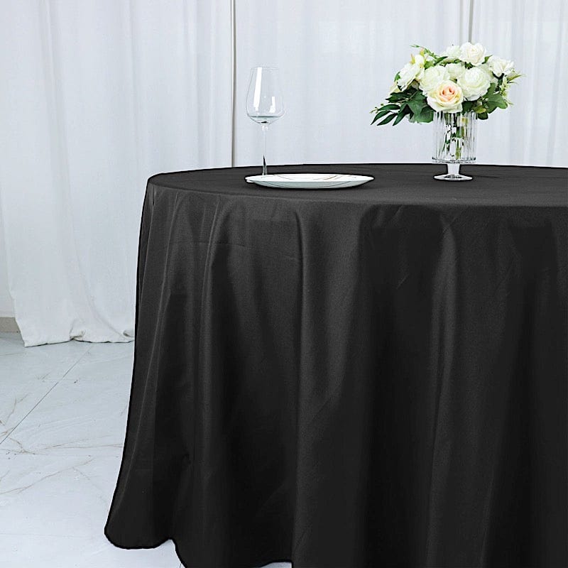 132" Cotton Blend Round Tablecloth for Weddings and Events