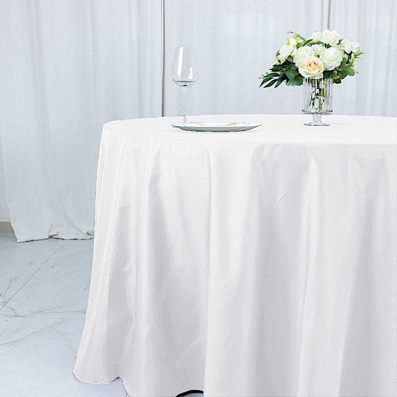 132" Cotton Blend Round Tablecloth for Weddings and Events
