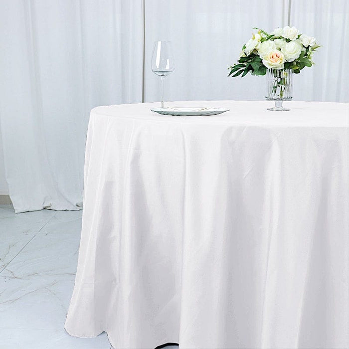 132" Cotton Blend Round Tablecloth for Weddings and Events